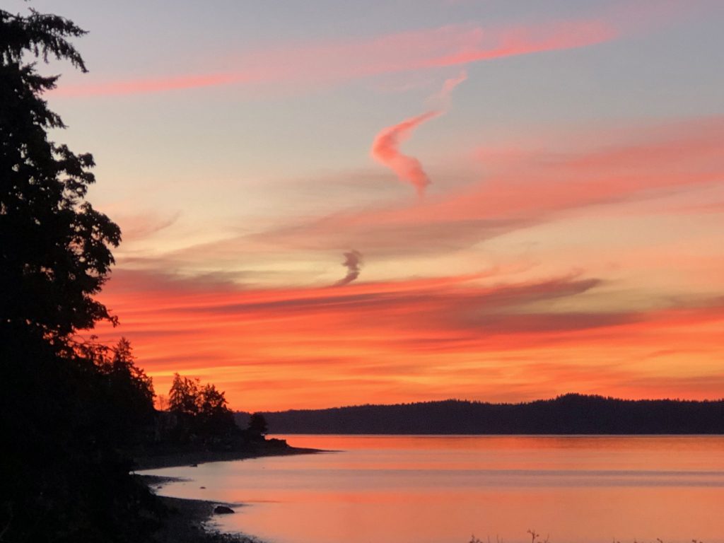 Sunset at Qualicum Breeze Beach House